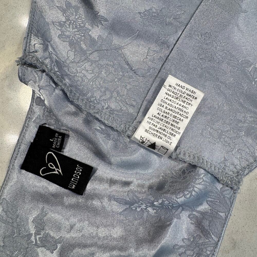 Windsor Satin Jacquard Halter Top Gray Silver Women's Large Tie Y2K Party Baddie - Picture 14 of 16